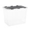 Superio Storage Box with Hinged Lids, Plastic Container Bins for Organizing with Attached Lid, Stackable Crates, BPA Free, Organizers for Home, Office, Dorm